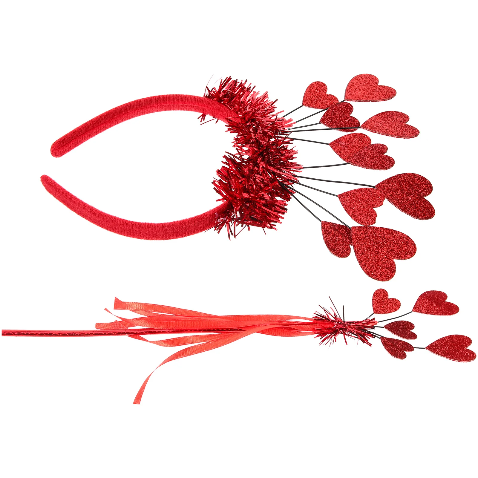 

Valentines Headband Fairy Wand Hairband Festival Headdress Heart Party Favors Day Decor