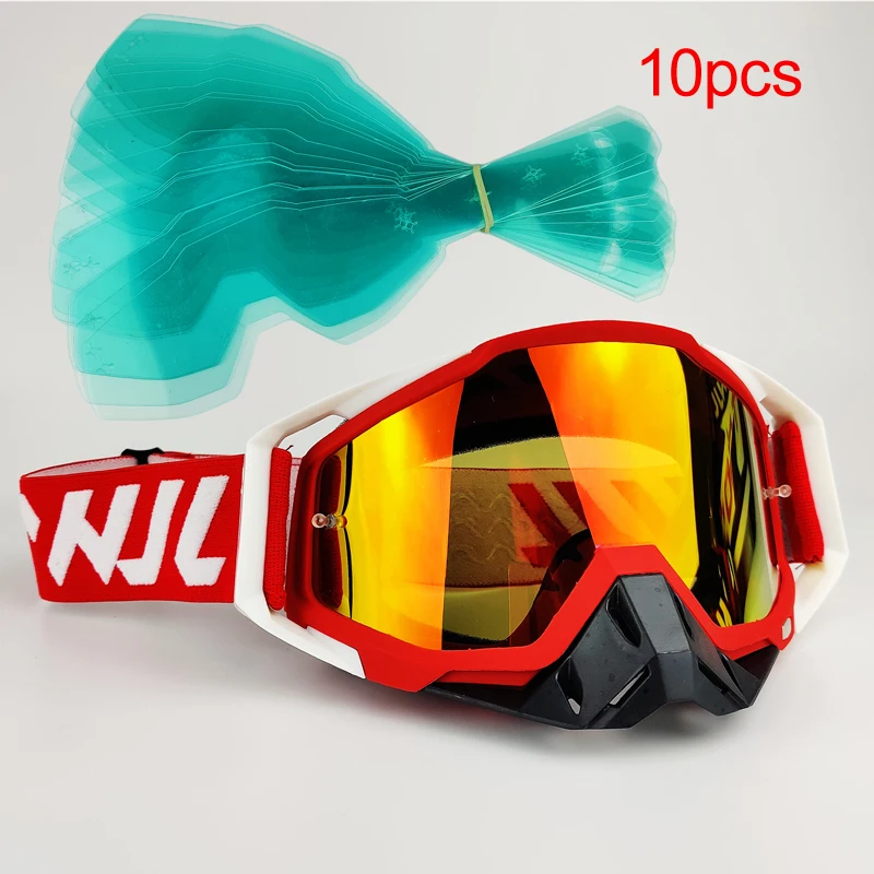 10Pcs/Lot Disposable Tearable Films for Motocross Goggles Motorcycle Sunglasses Glasses MTB ATV Mask Windproof Protective Films 6