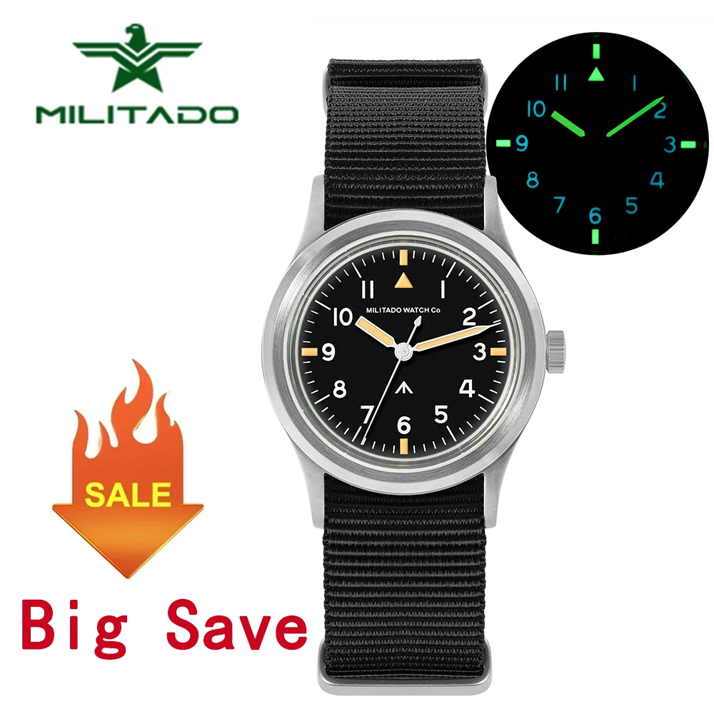 Militado ML14 パイロットウォッチ スイープクォーツ　未使用品 ろ*く様 Militado ML14 パイロットウォッチ スイープクォーツ 未使