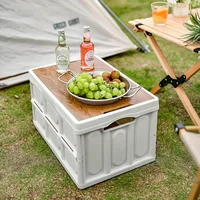 1 Outdoor Camping Storage Box With Handle, 15L Foldable Storage Box, Portable Camping And Picnic Storage Box, Car Luggage 2