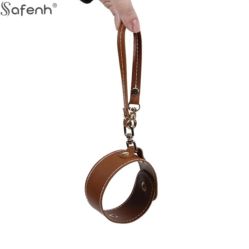 Leather Strap Trendy Solid Color PU Glove Scarf Holder Strap Outdoor Travel Hat Clip Portable Multifunctional Towel Storage Clip