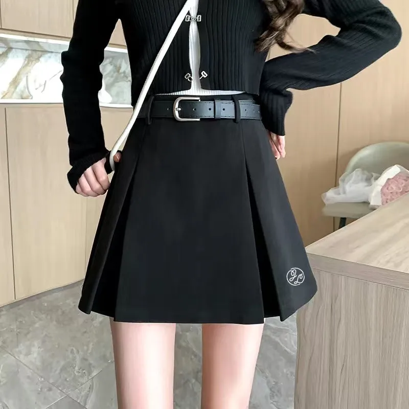 

골프웨어 Winter Golf Wear Women High Quality High Waisted A-line Pleated Skirt with Design Sense Little Princess Fluffy Golf Skirt