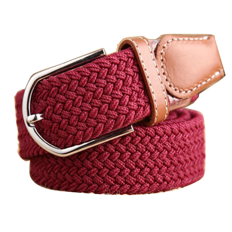ZLD 60 Colors Female Casual Knitted Pin Buckle Men Belt Woven Canvas Elastic Expandable Braided Stretch Belts For Women Jeans crocodile skin belt Belts