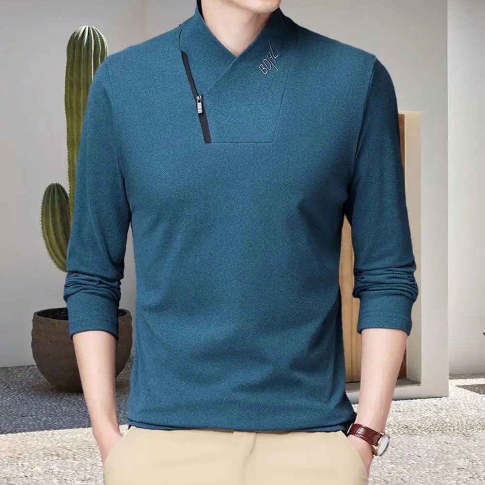 

Men's Sweater Embroidered Double Side Fleece Zipper Warm Stylish Versatile Long Sleeve Loose Fit Tops