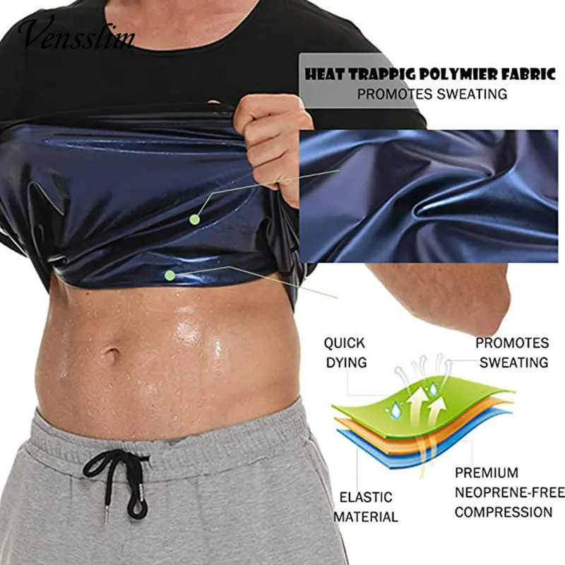 Men&rsquo;s Sweat Sauna Suit Vensslim Sauna Suit Sweat Heat Trapping Workout Fat Burner Vest Slimming Body Shaper Tank Top Waist Trainer Fitness Corset sweat sauna suit