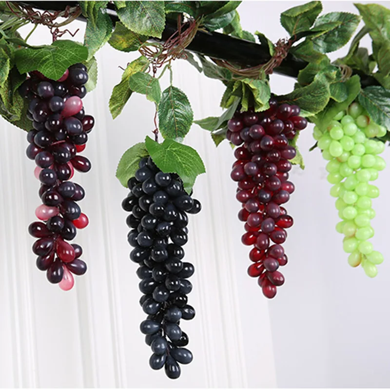 Black Red Green Artificial Grapes Wedding Birthday Party Supplies Artificial Fruits Home Garden Decoration 2M Grapes Vine Rattan artificial fruits and vegetables,artificial grapes
