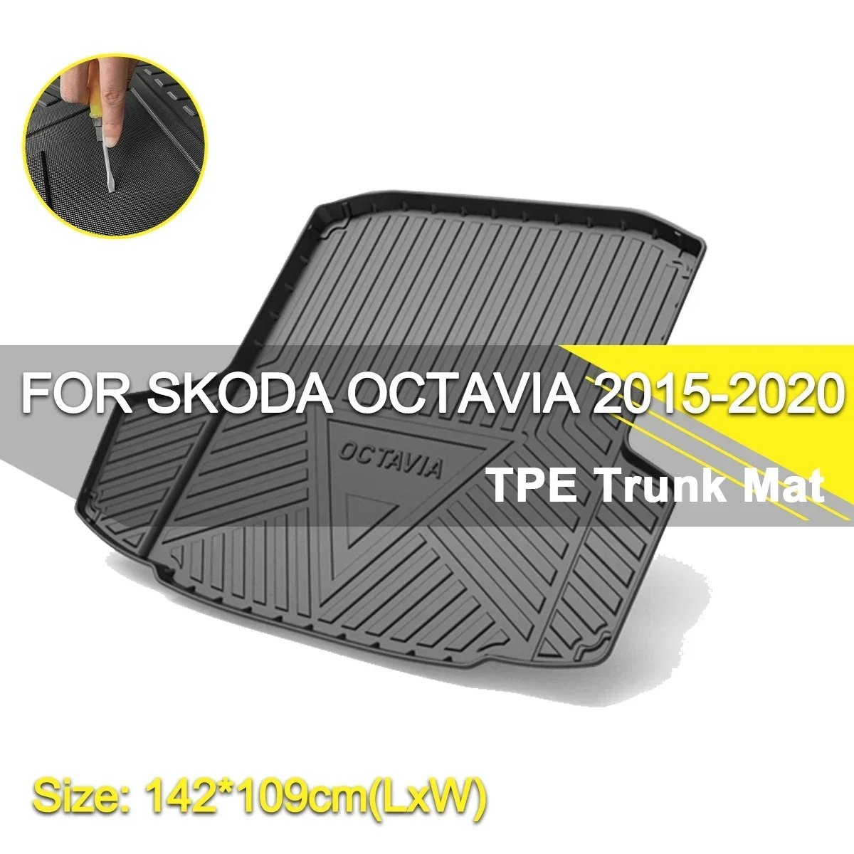 

Car Rear Trunk Cover Mat Waterproof Non-Slip Rubber TPE Cargo Liner Accessories For Skoda Octavia 2015-2020
