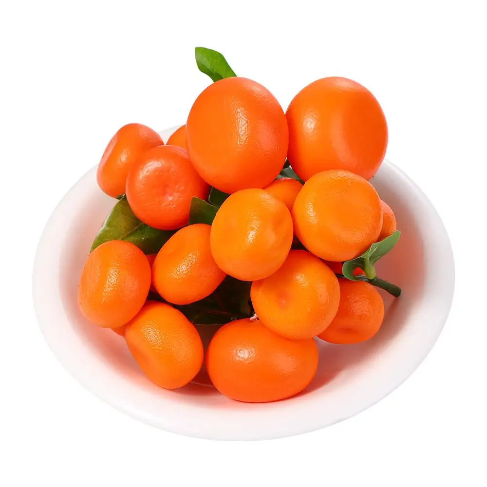Artificial Fruits and Vegetables Imitation Fruits with Fruits and Leaves Home Ornaments Fruit Display Party Decor Tangerine Model Fake Oranges Artificial Fruit