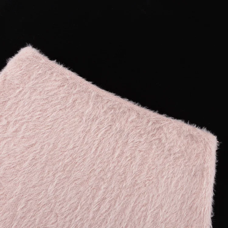 TRAUXY Autumn Winter Plush Knitted Suit Women's Long Sleeve O-Neck Pullover Top Long Skirts Two Piece Sets Solid Female Elegant