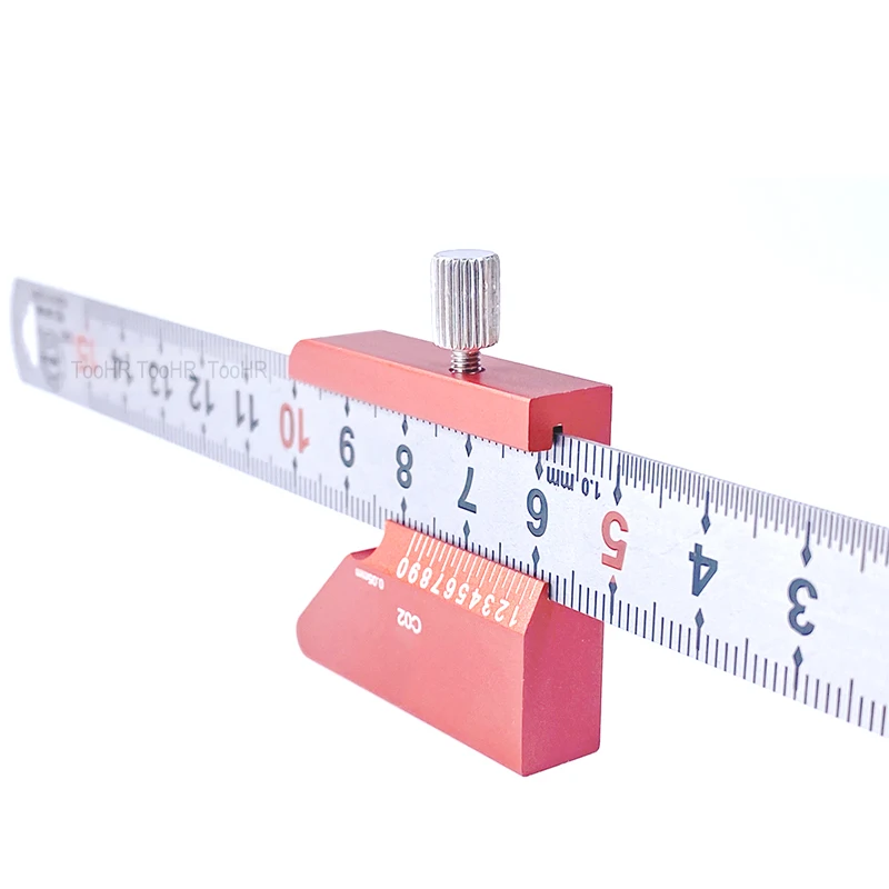 45/90 Degree Angle Round Center line Scribe Steel Ruler Aluminum alloy  Positioning Block Layout Gauge Woodworking Measuring Tool