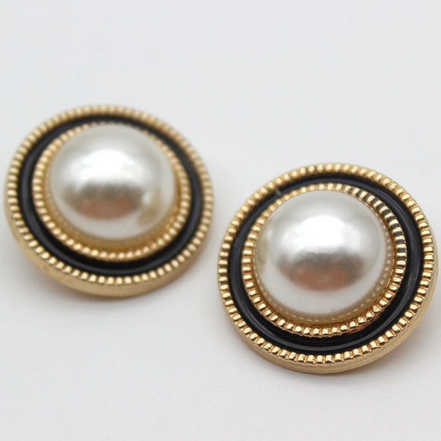 White Pearl Buttons Sewing  Black Round Bead Pearl Buttons - 50pcs/set  White Black - Aliexpress