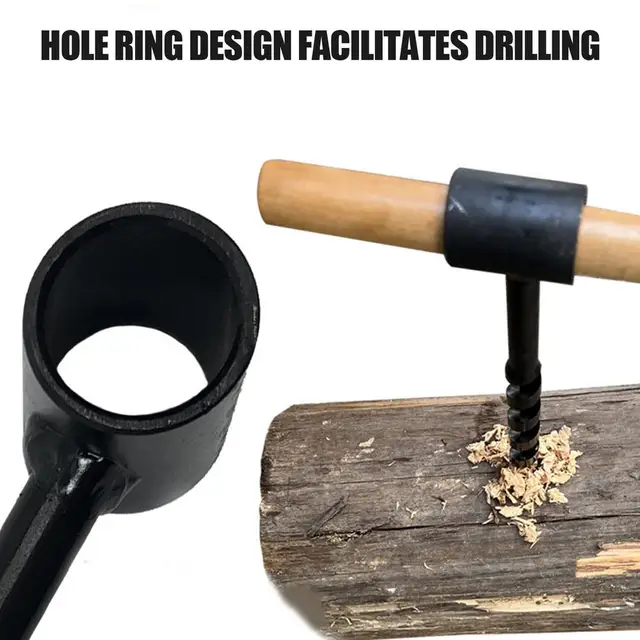 Trapano A Mano A Coclea Per Legno - Strumento Bushcraft Per Sopravvivenza Con Fondina In PU