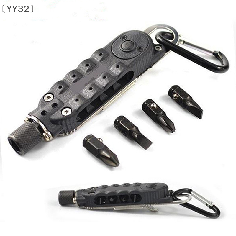 〔YY32〕Multifunctional Mini Screwdriver Outdoor EDC Keychain Shape Screwdrivers Portable Steel Repair Tool
