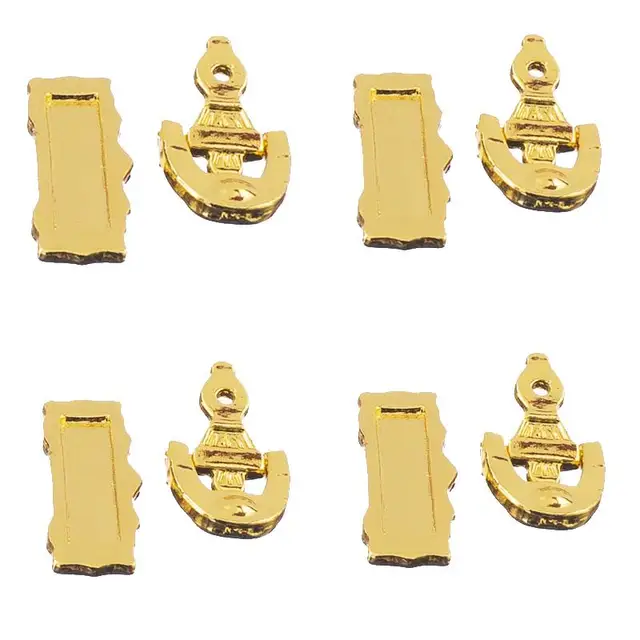 Set of 4 Dolls House Miniature Hardware Fittings Knocker and Mail Slot Letter Box Door Accessories 5