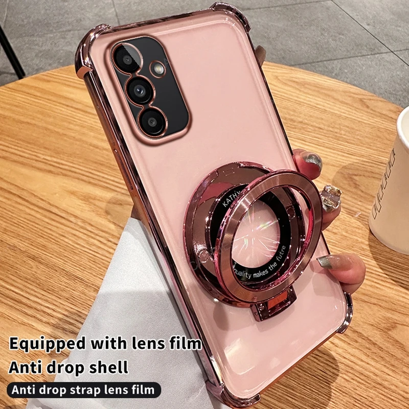 Magnetic Wireless Charging Stand with Four-Corner Anti-Shock Plating Case