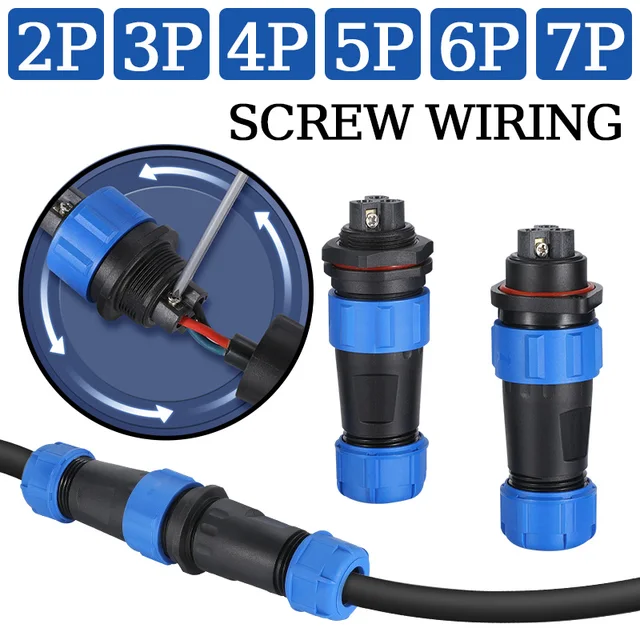 SP16 SP17 SP20 SP21 Aviation Connectors Plug Socket Panel Mount IP68 Waterproof Solderless Electrical Cable Wire Connector 1