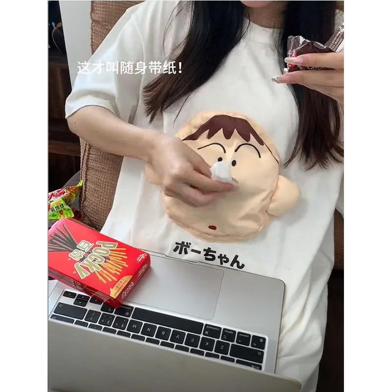 Kreatives Boochan 3D-Taschentuch-T-Shirt, kurzärmelig, lustige Modetrends, tragbares Seidenpapier, niedliche Weihnachtsgeschenke – Detail 14