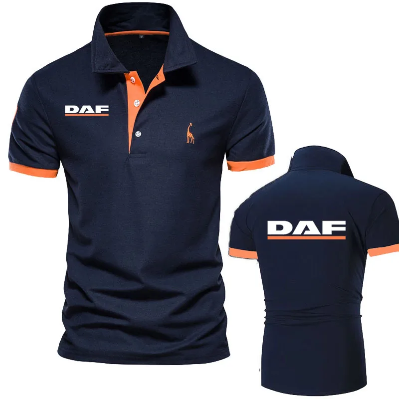 

DAF Truck New Cotton Polo Shirts for Men Casual Solid Color Slim Fit Mens Polos New Summer Fashion Brand Men Clothing