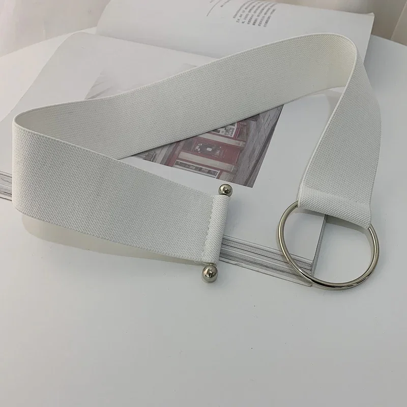 Belts for Women Simple Waist Elastic Ladies Band Round Buckle Decoration Coat Sweater Fashion Dress Waistband - 5