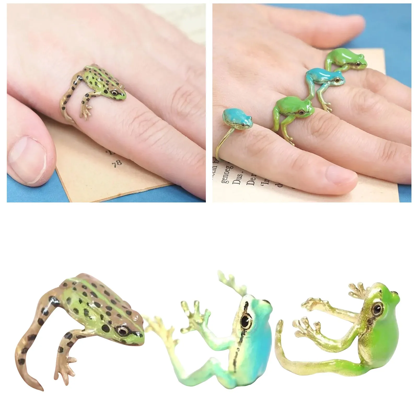 Frog Ring Jewelry Clean Sofa Tree Frog Ring For Women Adjustable Open Creative Frogs Shaped Hug Finger Funny Gift Jewelry
