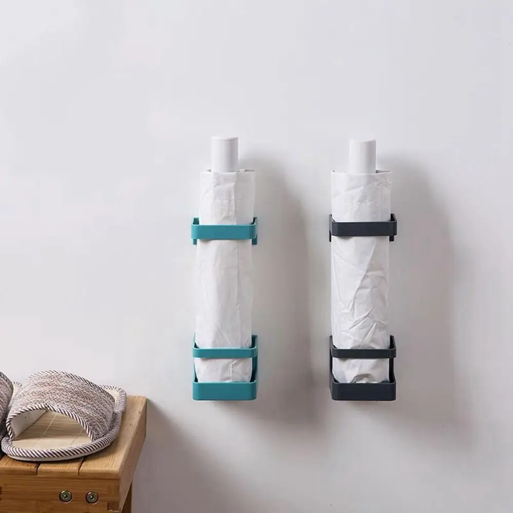 Wall-mounted Umbrella Rack Umbrella Draining Storage Rack Multi-function Plastic Bathroom Organizer Holder Bucket