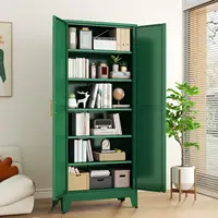 Metal Storage Cabinet 75" Steel File Cabinet for Home Office Kitchen Pantry Storage Cabinet with Doors 5 Adjustable Shelves 2