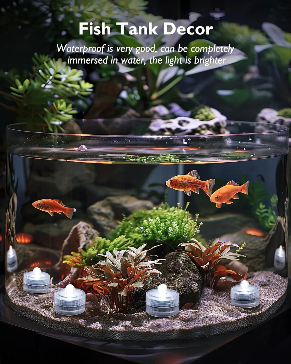LED Flameless Waterproof Submersible Tea Light Candles for Decorative and Event Lighting