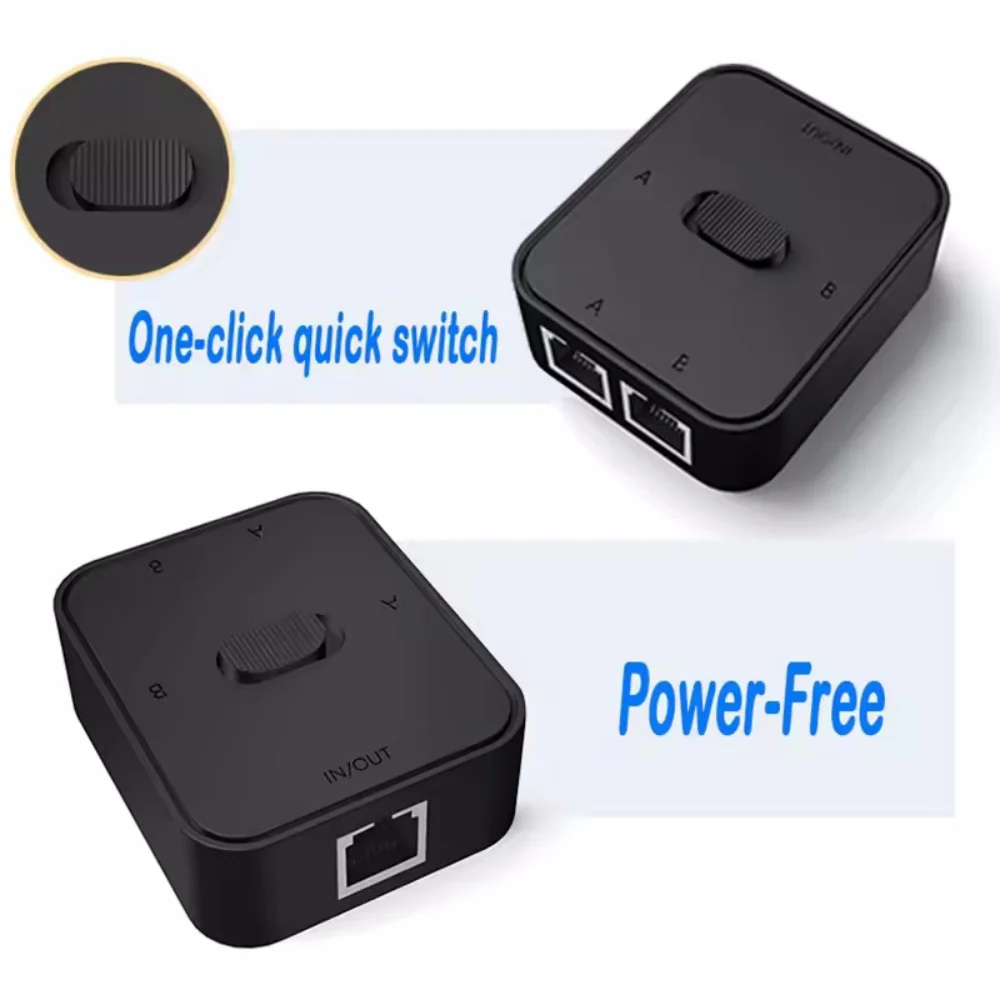 2포트 기가비트 네트워크 스위치 RJ45 스위치 네트워크 분배기 케이블 연장기 1000mbps 선택기 무전원 2방향 어댑터 커넥터