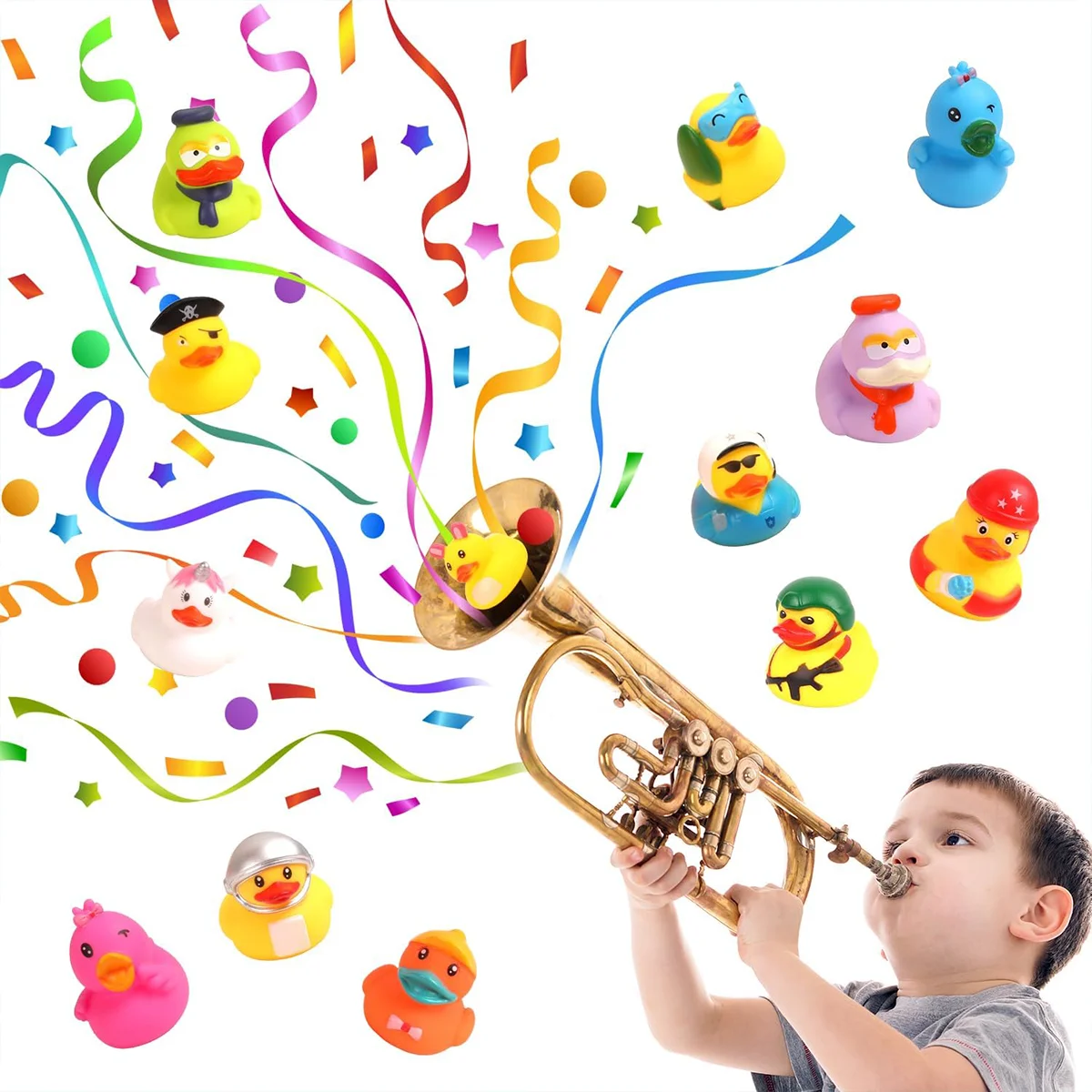 Fun Rubber Duck Swimming Pool Bathroom Toy, Floating Toy, Suitable for Swimming Pools and Beaches, Suitable for Birthday Gifts