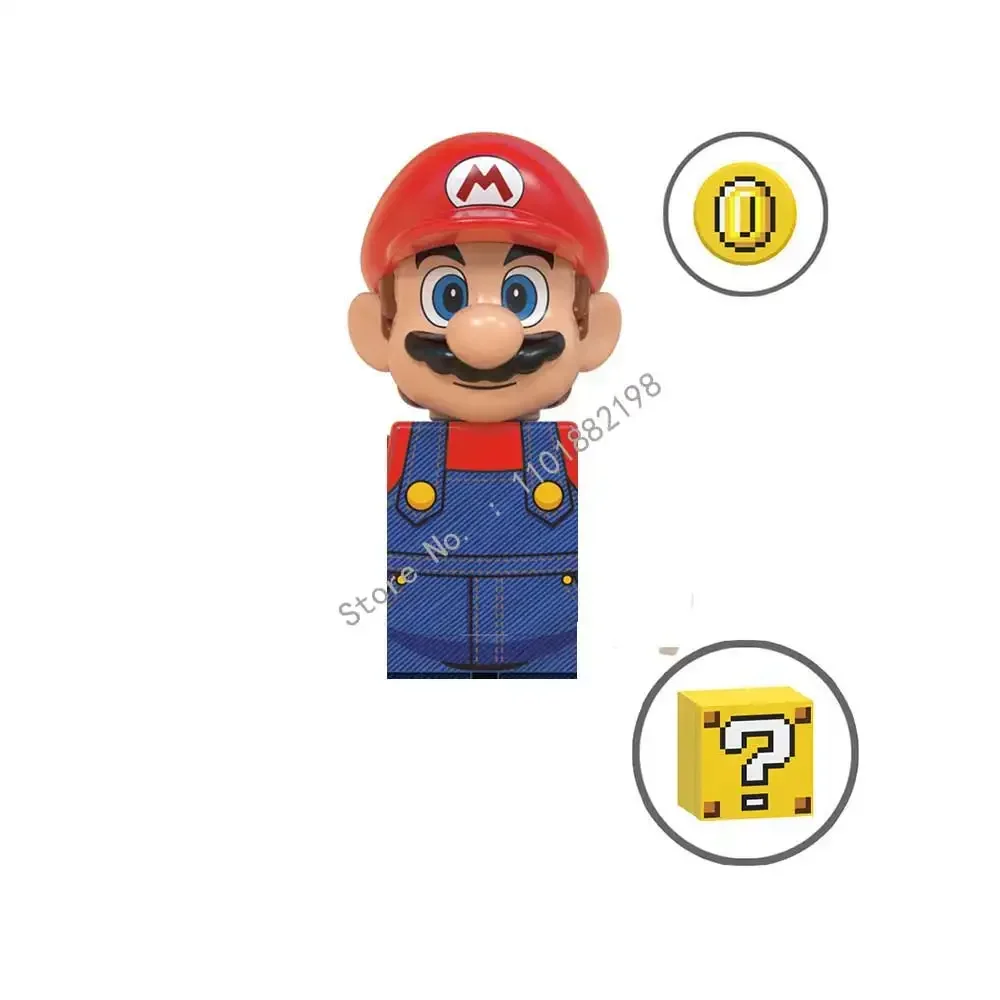 thumbnail image 4 of WM6103 Super Marios juegos japoneses Luigi Yoshi Bowser bros Koopa Kinopio Wario Peach minifiguras bloques de construcción de Anime, 4 of 5