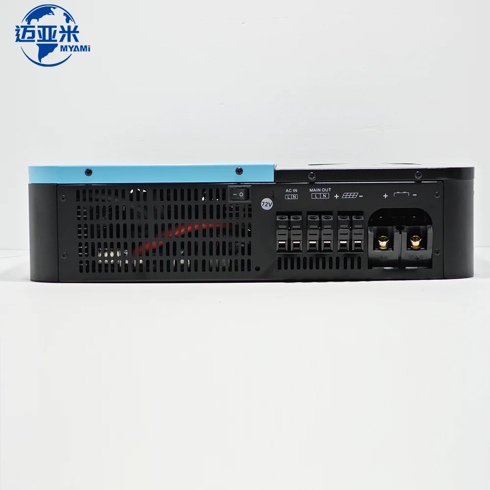 마이아미 3KW 5KW 6KW 하이브리드 태양광 인버터 MPPT 순수 정현파 듀얼 LCD 화면 디스플레이 단상 12V 24V 48V 60V 72V 96V