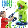 Movable Dinosaur Shooting Toys for Kids,Electronic Target Shooting Games with 2 Pump Gun,48 Balls Party Favor Toys with Score Re 1