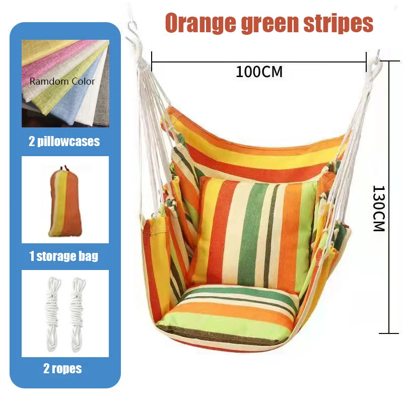 Patio Swings for Outdoor Reinforced Canvas Hanging Chair Indoor Dormitory Hammock Adult Holiday Leisure Swinger Chair