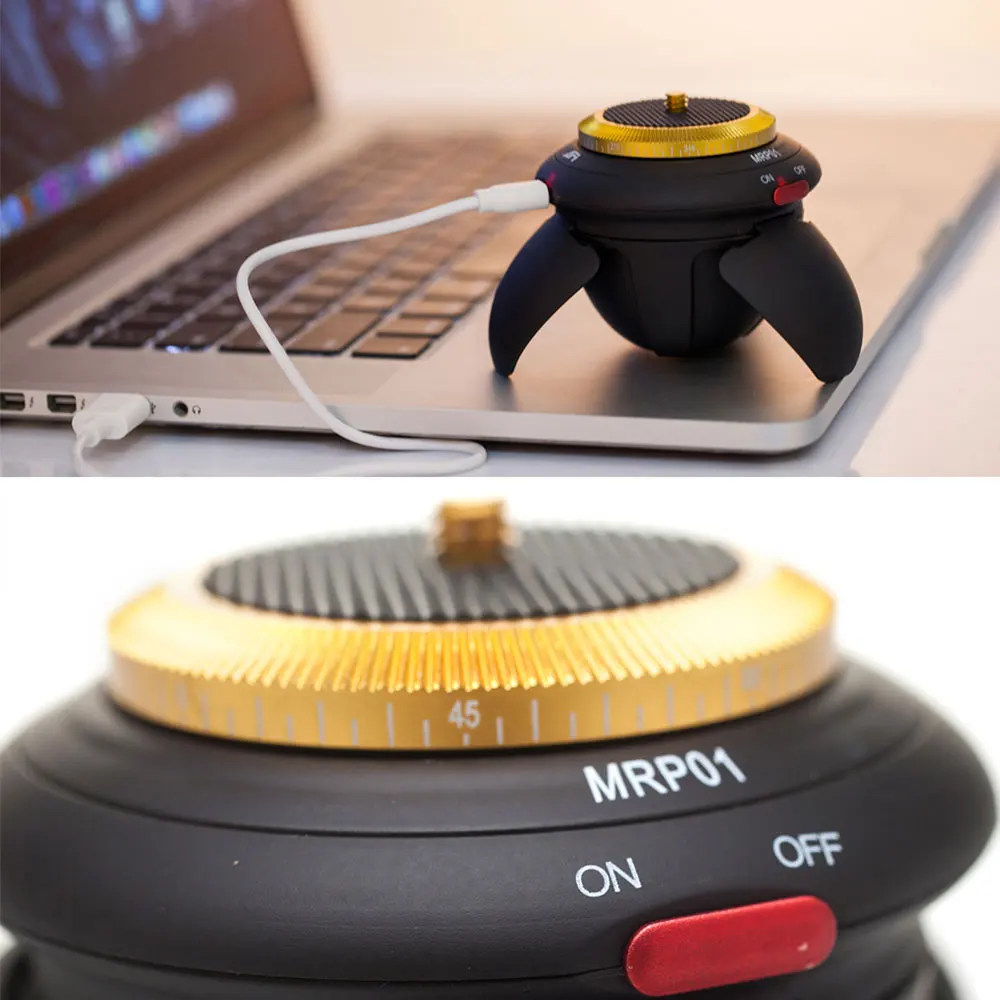 AFI Mini Electric Time Lapse Head 360 Degree Panorama Rotation Tripod Head for Smartphones GoPro DSLR Camera Tripod Video Rrcord
