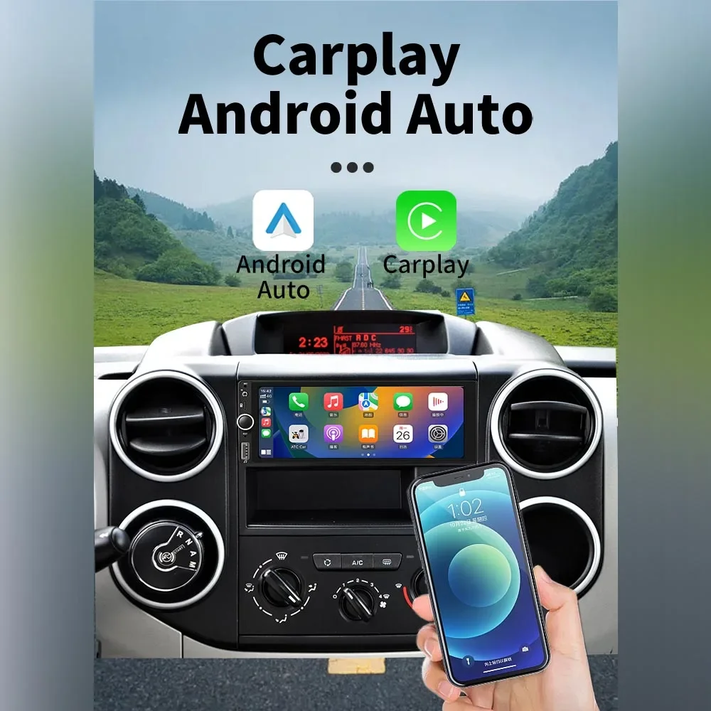 1 Din Draadloze Carplay Android Auto Radio Android Auto Multimedia Voor Renault Twingo I 1995-2006 Stereo Head Unit Autoradio Gps