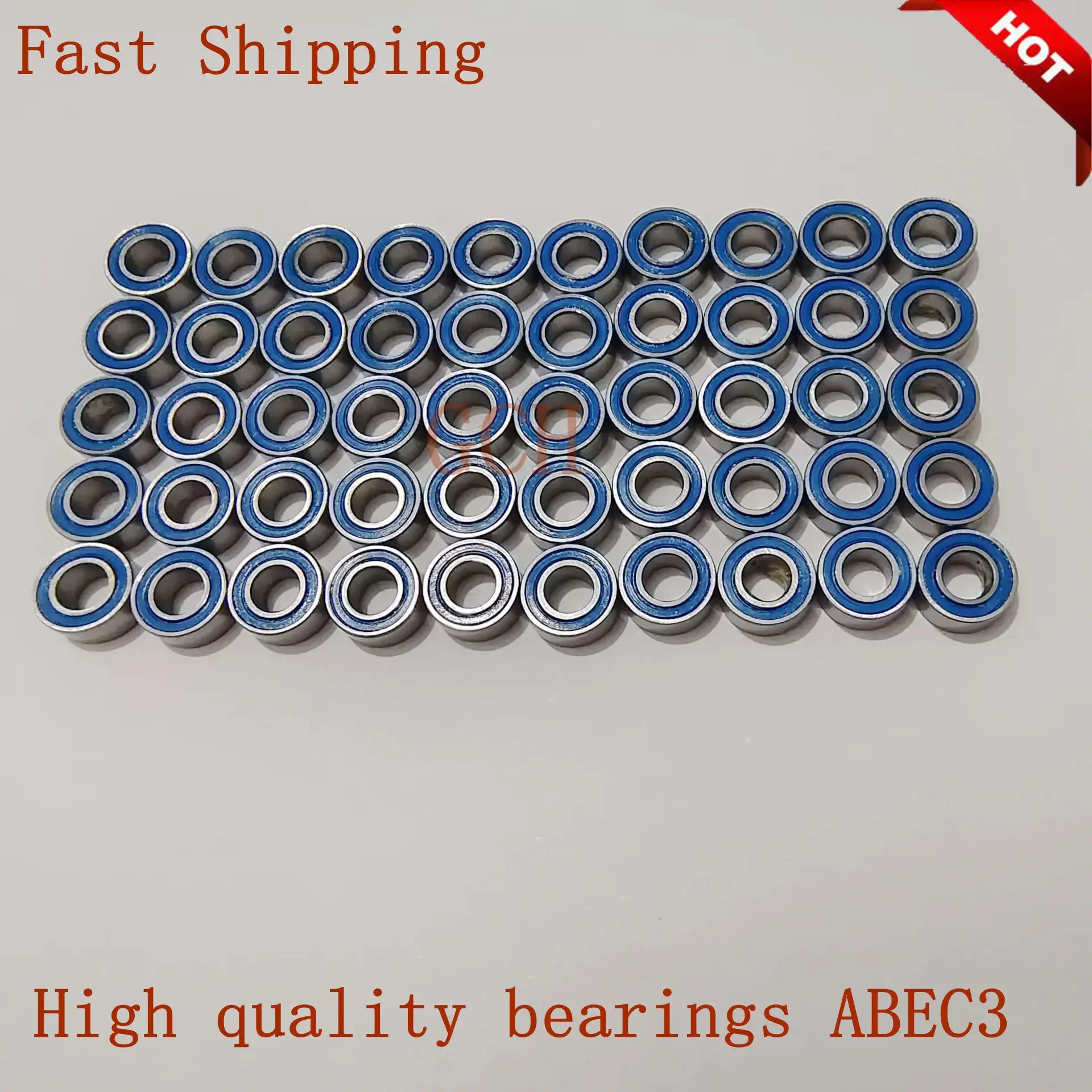 Free shipping 50PCS 6x13x5 Blue rubber bearing 6x13x5mm 686 2RS ABEC3 Model bearing