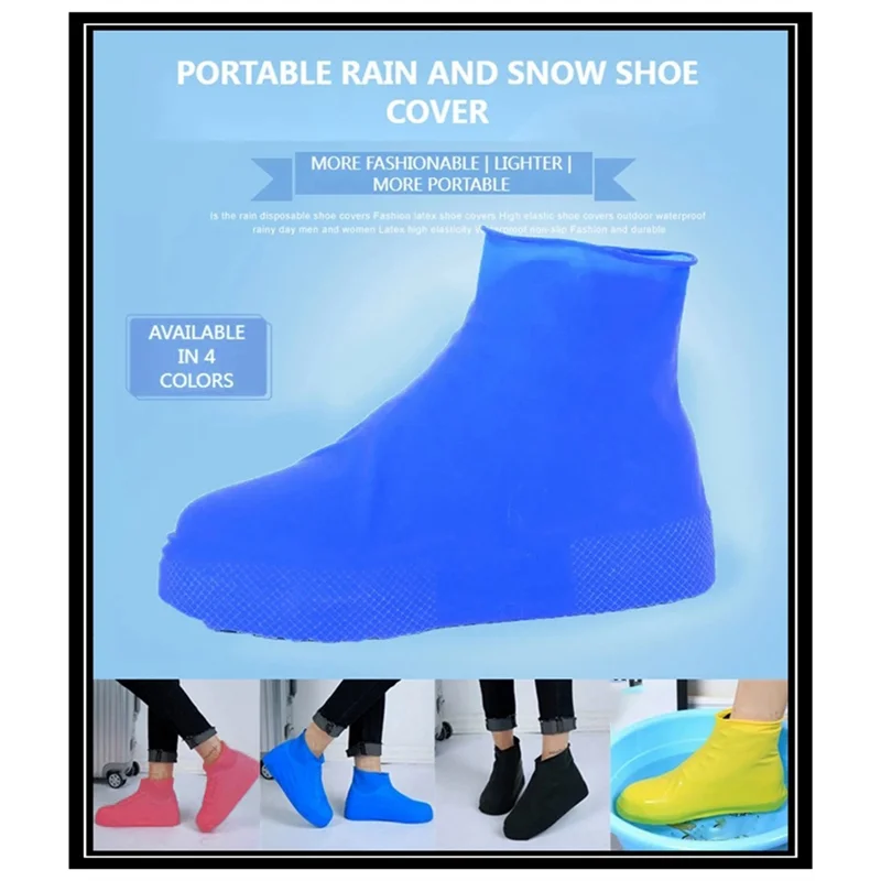 ELOS-Anti-Slip Latex Shoe Covers Reusable Non-Slip Waterproof Wear-Resistant Rainy Day Outdoor Boots Protective Covers