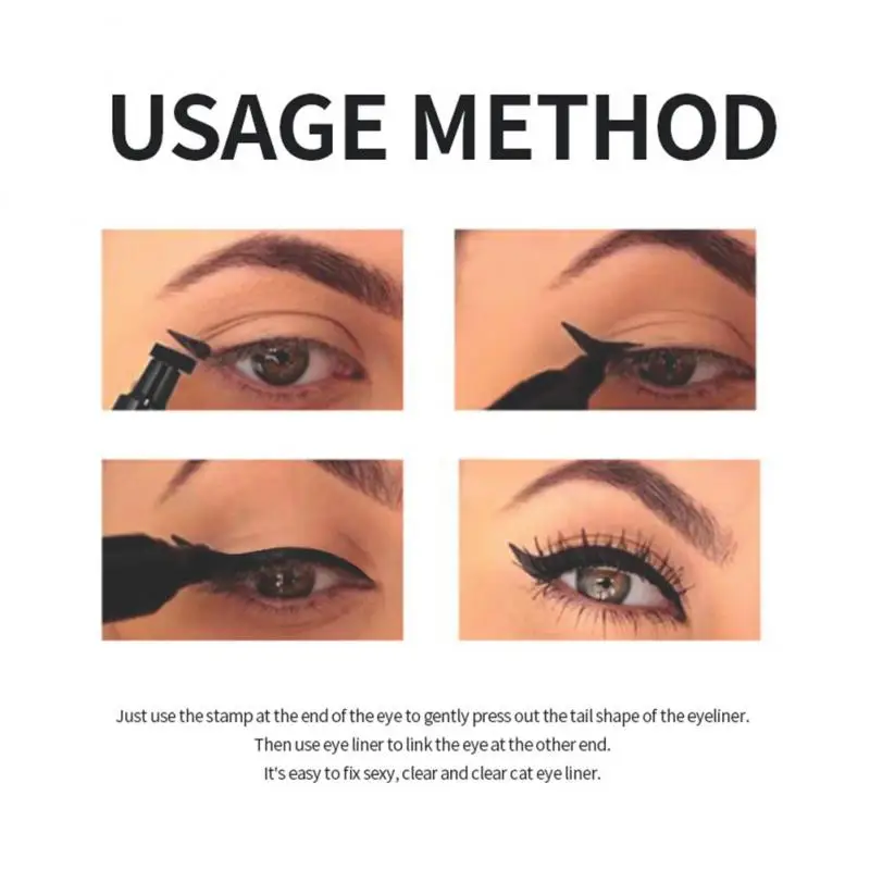 

Triangle liquid eyeliner Long Lasting Eyeliner Stamp Double Head Black Wing Shape Seal Eyeliner Pencil Eye Cosmetic Makeup Tools