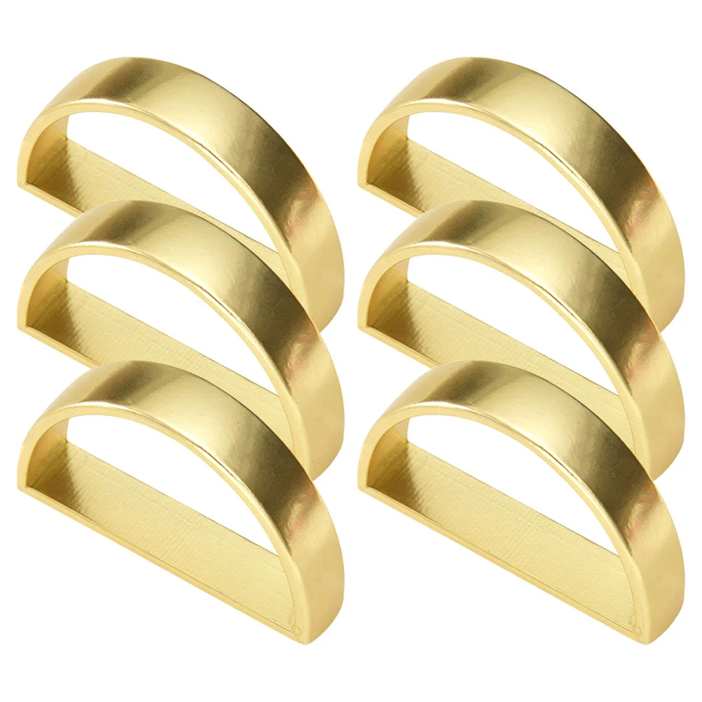

6pcs Napkin Rings D Shape Metal Napkin Holder Wedding Dinner Table Decorations