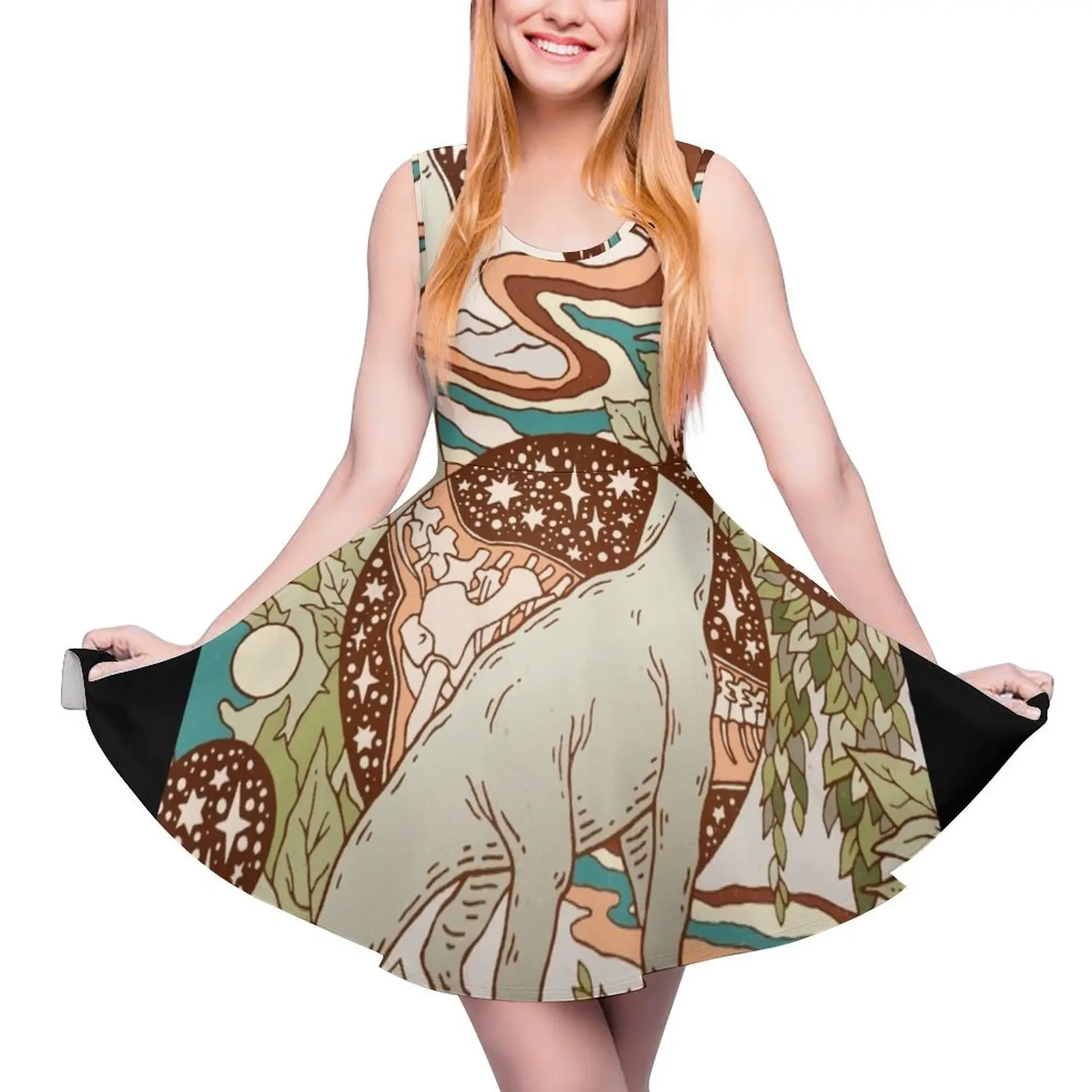 Jurassic Portal Retro Rainbow Palette Dinosaur Science Fiction Art Sleeveless Dress wedding dresses for woman Dresses