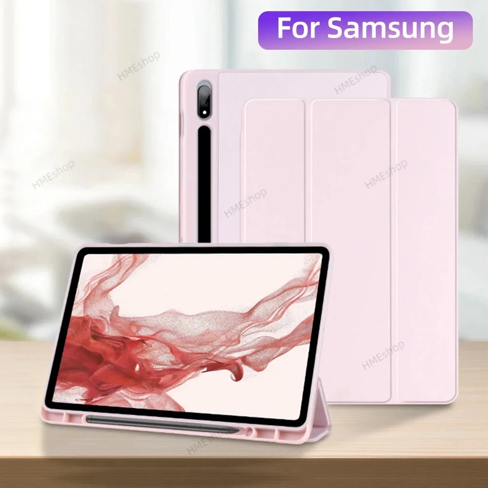 

Flip PU Leather Case for Samsung Galaxy Tab S7 FE S8 Plus S7 Plus S6 Lite A8 10.5 S8 S7 Cover with Pencil Holder Tablet Shell