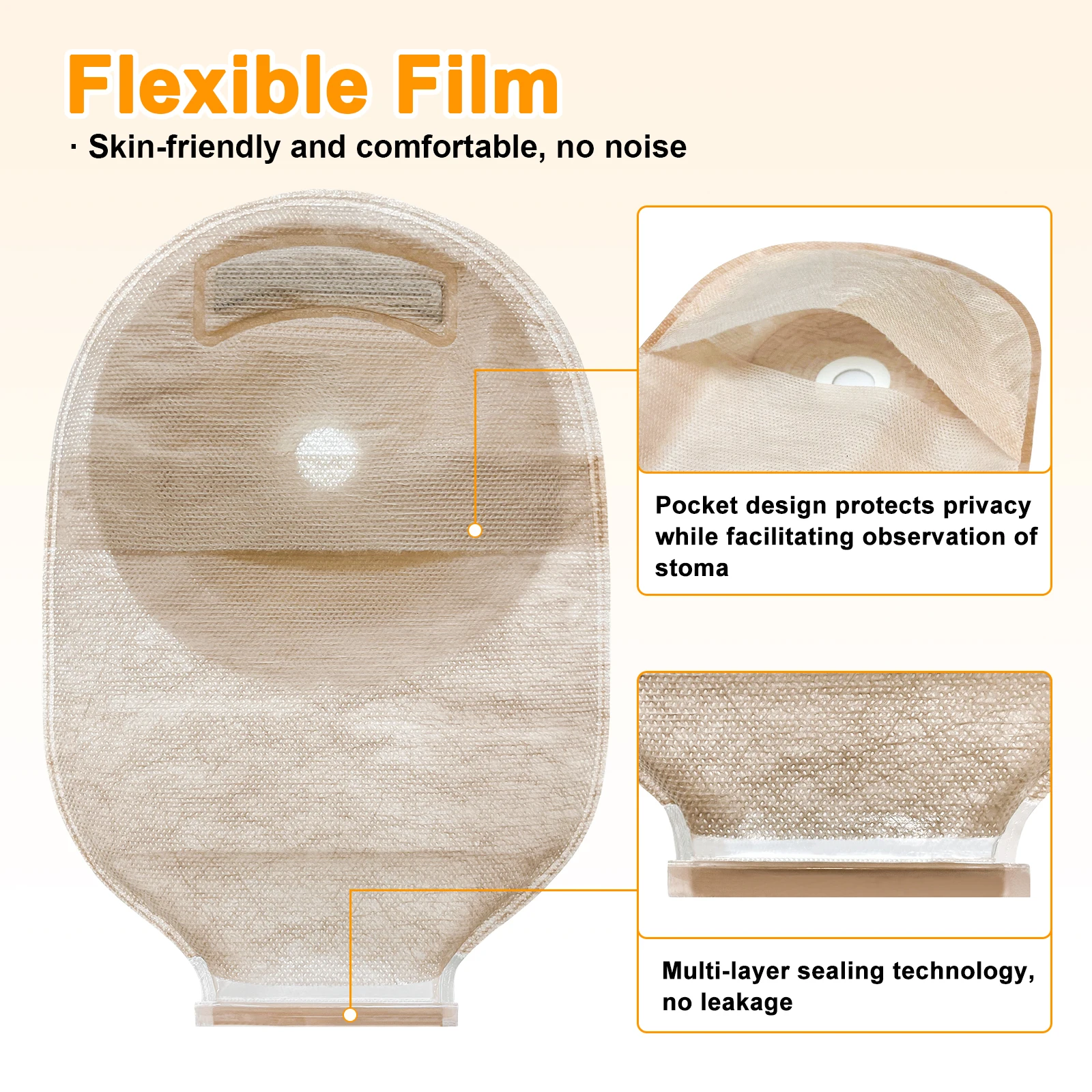 20pcs One Piece Colostomy Bags with Hoop and Look Ostomy Bags for Ostomy Patient 6