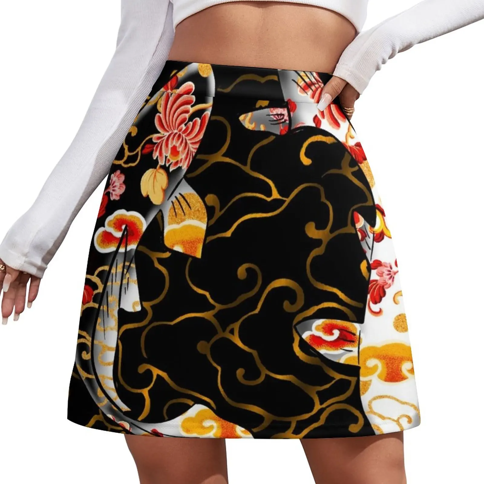 Koi fishes, Traditionnal japanese koi fish, Koi fish pond, koi fish japanese art, koi fish illustration, koi art draw Mini Skirt