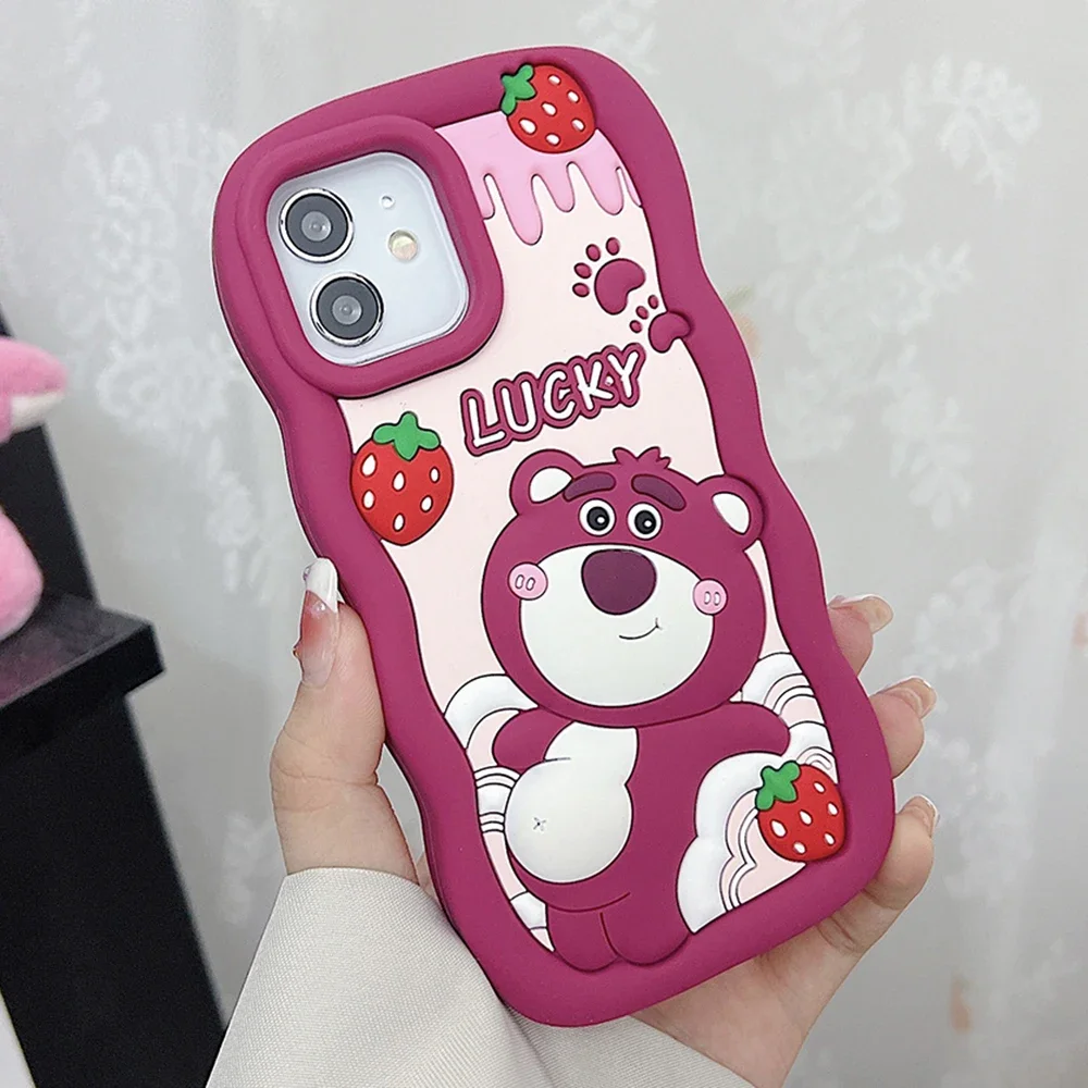 

Disney Toy Story3 Lotso Stereoscopic Phone Case for IPhone 15 14 13 12 11 Pro Max X XR XS MAX 7 8Plus Silicone Soft Back Cover