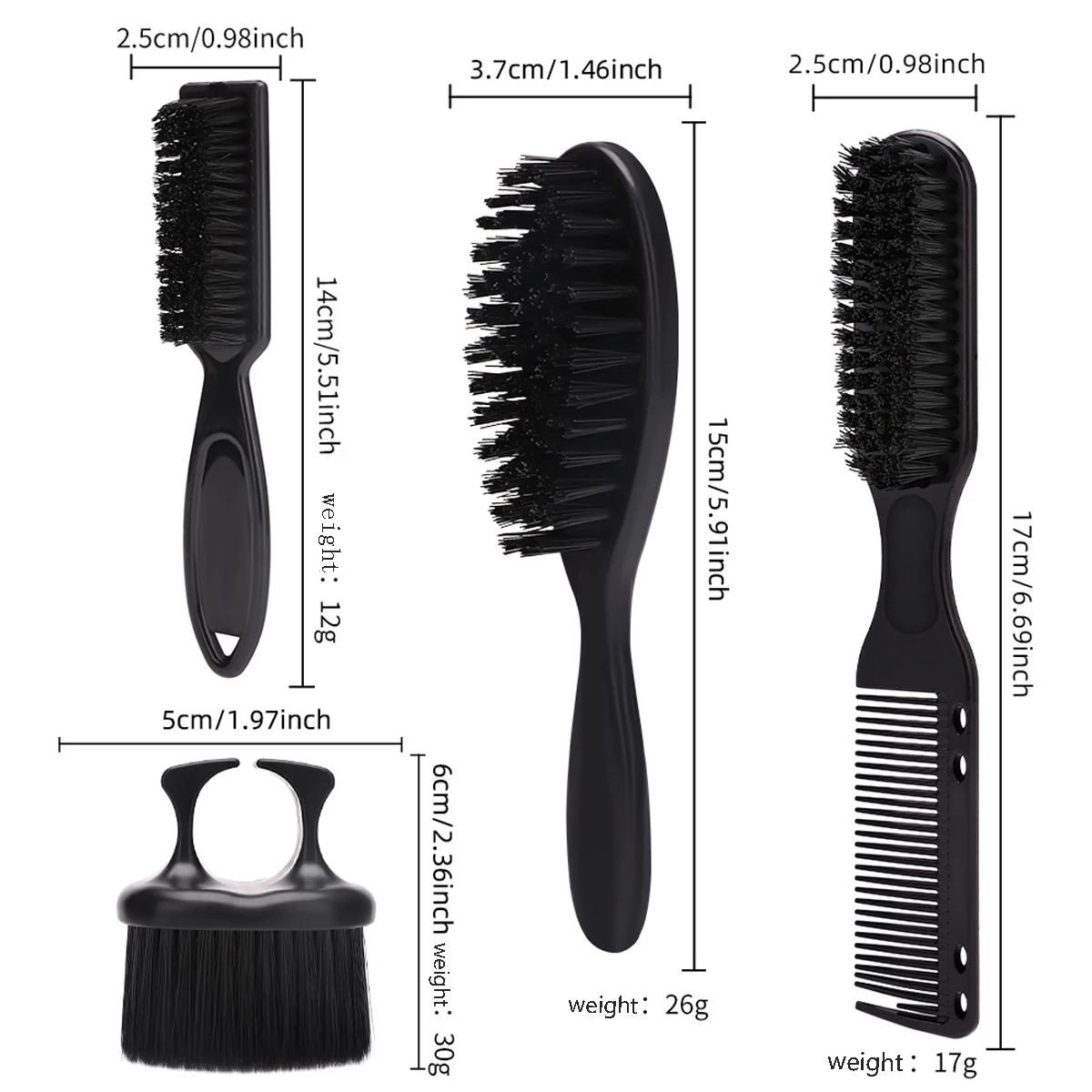 Mens Face Duster Beard Brushes Set Barber Hair Cutting Cleaning Neck Duster Hairbrush Salon Hairdressing Styling Tools Supplies 5