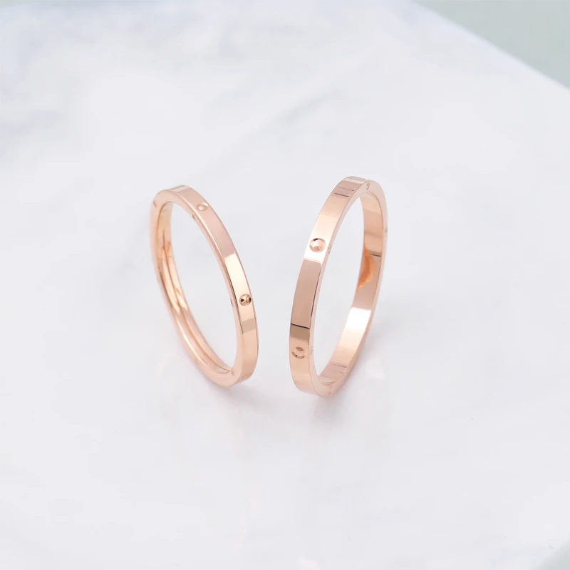 Luxurious Noble Ring 18K Rose Gold Glossy AU750 Pure 18K Gold Women's Ring kGold Ring for Yourself Gift, with certificate