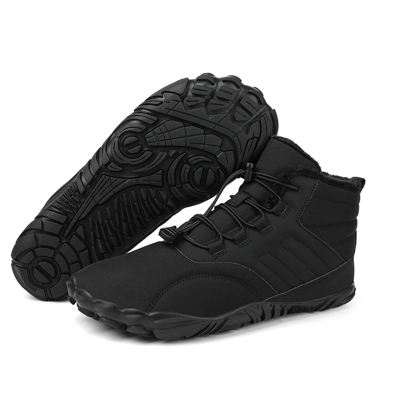 Men BareFoot Boots For 2023 Couple Waterproof Snow Boots Outdoor Walking Shoe Warm Fur Ankle Leisure Shoes Non-slip Big Size 47