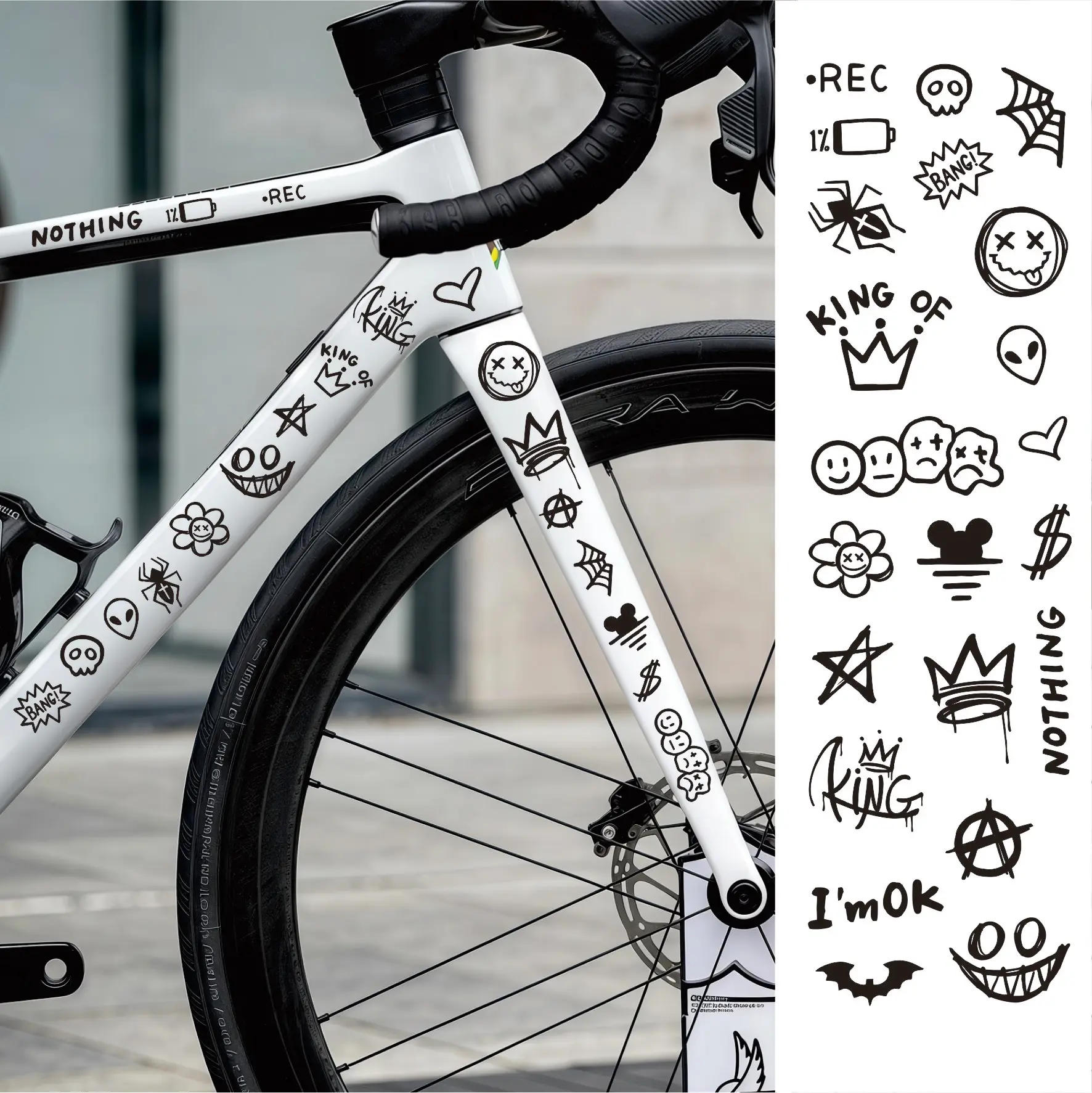 Graffiti Bicycle Sticker for Bicycle Frame Top Tube Cartoon DIY Reflective Waterproof Cycling Sticker Road Bikes Frame Stickers Graffiti Bicycle Sticker for Bicycle Frame Top Tube Cartoon DIY Reflective Waterproof Cycling Sticker Road Bikes Frame Stickers