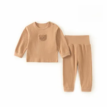 AYNIGIELL ملابس علوية لحديثي الولادة + سراويل للجنسين ملابس قطنية للأطفال البنات بأكمام طويلة ملابس للأطفال حديثي الولادة من عمر 0 إلى 18 شهرًا