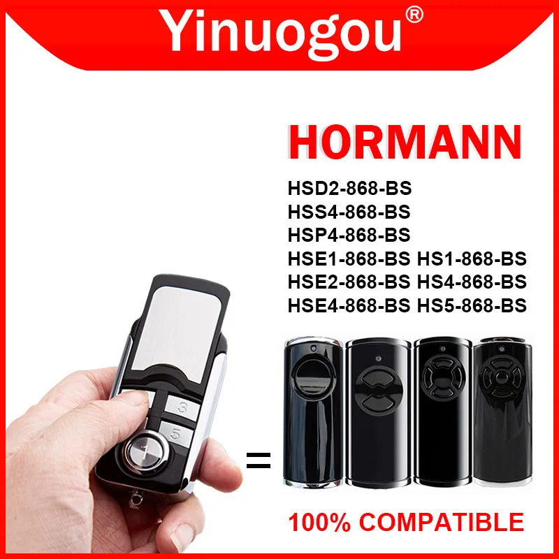 

For HORMANN Bisecur 868MHz Remote Control Compatible With HORMANN HSE1 HSE2 HSE4 HS1 HS4 HS5 HSD2 HSP4 868 BS Garage Door Opener